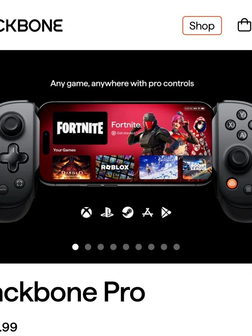 Backbone Pro Mobile Gaming Controller - Black